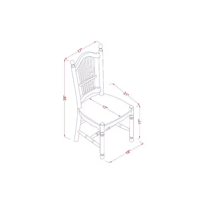Set tavolo da pranzo rotondo - Tavolo da cucina 5 pezzi con sedie, finitura bianco lino antico, tavolo da 36 pollici