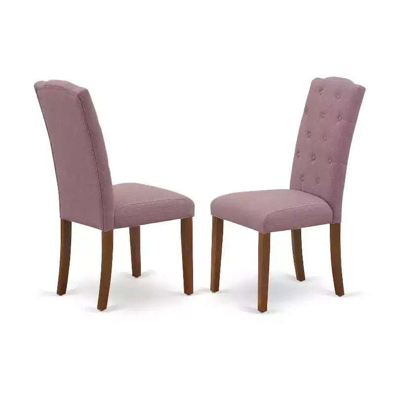 HomeStock Set Sala da Pranzo Rettangolare 5 Pezzi - Top in Legno Massello Finitura Mogano - Posti a Sedere per 4 Persone