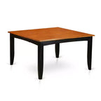 HomeStock Tavolo da Pranzo Quadrato 7 Pezzi in Legno Massello con Finitura Nera e Ciliegio con 6 Sedie