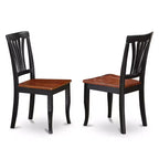 HomeStock Tavolo da Pranzo Quadrato 7 Pezzi in Legno Massello con Finitura Nera e Ciliegio con 6 Sedie