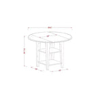 HomeStock Set da pranzo in 3 pezzi con piano rotondo in legno massello e finitura bianco lino