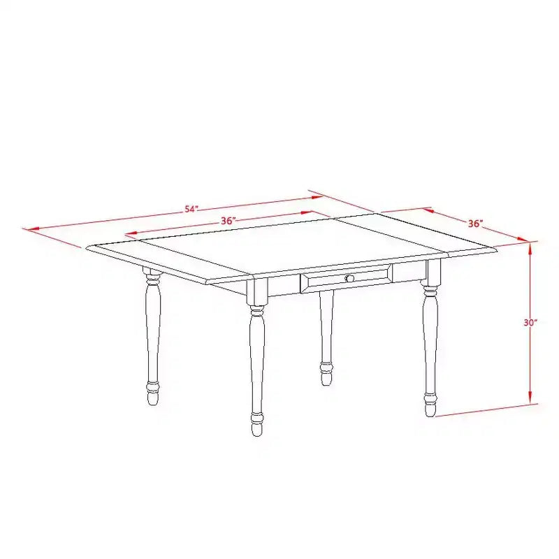 Set da pranzo HomeStock con tavolo rettangolare con piano in legno massello con anta a ribalta e 2 sedie, finitura lino bianco