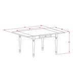 Set da pranzo HomeStock con tavolo rettangolare con piano in legno massello con anta a ribalta e 2 sedie, finitura lino bianco