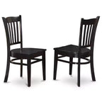 HomeStock Tavolo da Pranzo Rettangolare 7 Pezzi con Finitura Nera, Piano in Legno Massello e 6 Sedie
