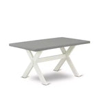 Tavolo da pranzo rettangolare a 7 pezzi con piano in legno massello con finitura in rovere naturale e 6 sedie con