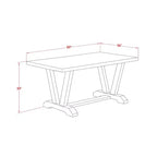 Tavolo da pranzo rettangolare a 7 pezzi con piano in legno massello con finitura in rovere naturale e 6 sedie con