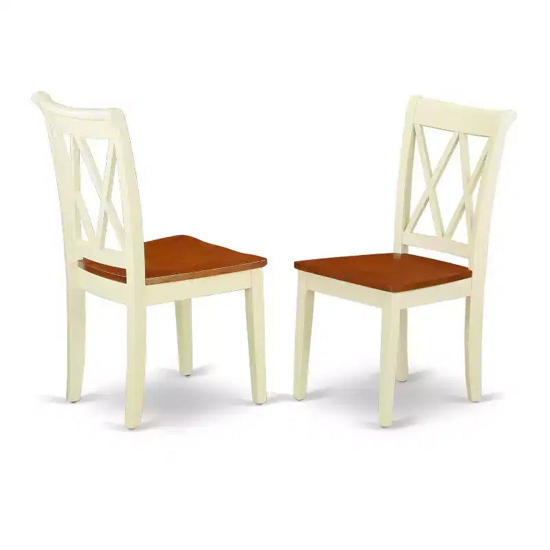 Set da pranzo gotico 7 pezzi tavolo rettangolare con allunga e 6 sedie con schienale a doppia X