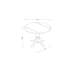 Set da 3 pezzi per sala da pranzo con tavolo rotondo imbottito in legno massello finitura noce antico - 4 posti