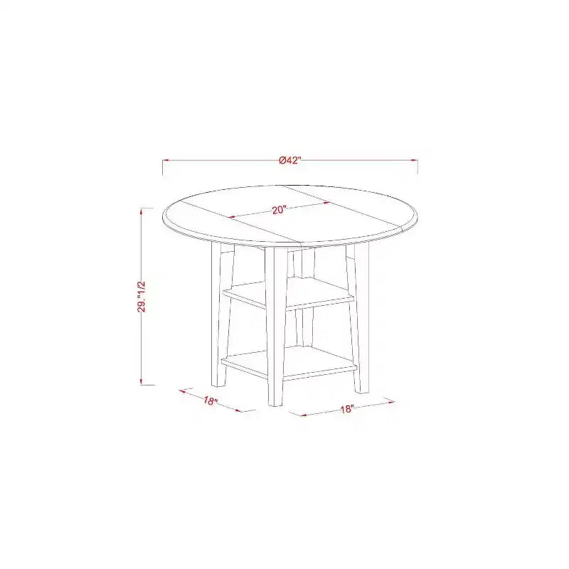HomeStock Set da Pranzo 3 Pezzi Tavolo Rotondo con Piano in Legno Massello Finitura Nera e Ciliegio