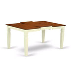 HomeStock Tavolo da pranzo a 5 pezzi con ripiano in legno massello con finitura color latticello e ciliegio con 4 sedie