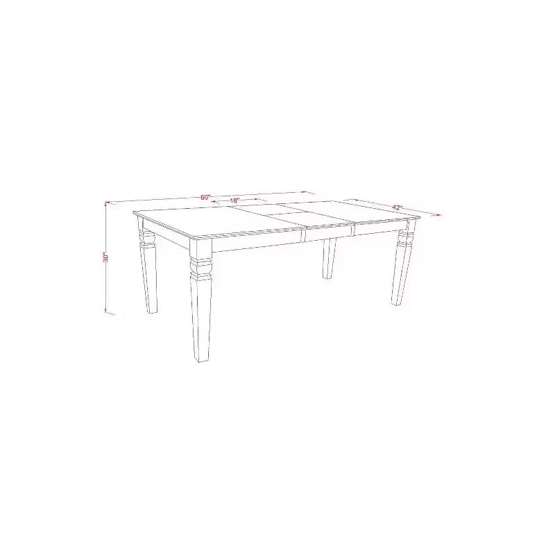 HomeStock Tavolo da pranzo a 5 pezzi con ripiano in legno massello con finitura color latticello e ciliegio con 4 sedie