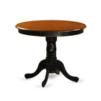 5-Piece Round Black Finish Solid Wood Top Dining table with 4 Chairs with