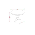 Set da pranzo 5 pezzi in legno massello con tavolo rotondo nero e 4 sedie con