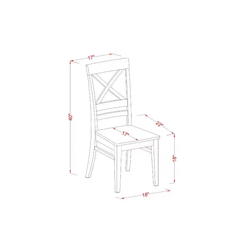 Set da pranzo 5 pezzi in legno massello con tavolo rotondo nero e 4 sedie con
