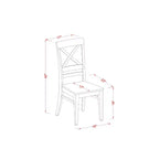 Set da pranzo 5 pezzi in legno massello con tavolo rotondo nero e 4 sedie con