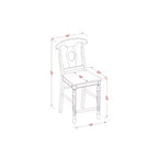 HomeStock Set da pranzo da 3 pezzi con tavolo rotondo con finitura nera in legno massello e 2 sedie