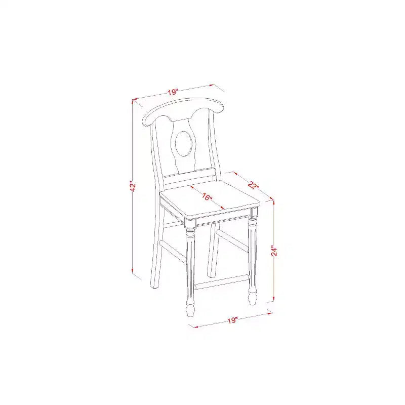 HomeStock Set da pranzo da 3 pezzi con tavolo rotondo con finitura nera in legno massello e 2 sedie