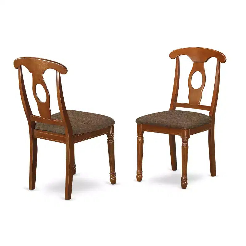 HomeStock Set da pranzo 3 pezzi con piano in legno massello finitura marrone sella