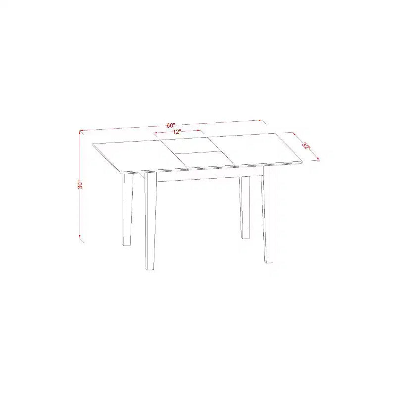 HomeStock Set da pranzo 3 pezzi con piano in legno massello finitura marrone sella