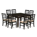HomeStock 9-Piece Square Cappuccino Finish Solid Wood Top Dining Table with 8-Chairs