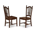 Set da pranzo rustico per cucina - Set tavolo e 2 sedie, 81x137 cm, finitura mogano