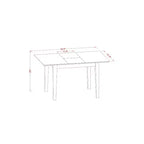 Set da pranzo rustico per cucina - Set tavolo e 2 sedie, 81x137 cm, finitura mogano