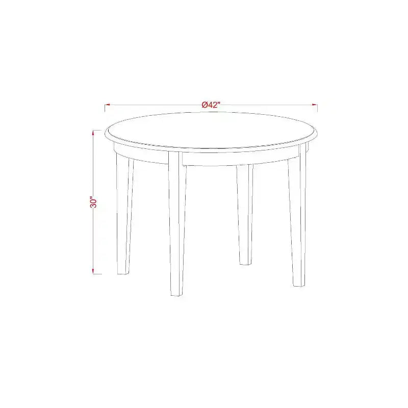 Set da pranzo da 3 pezzi con tavolo rotondo in legno massello finitura lino bianco