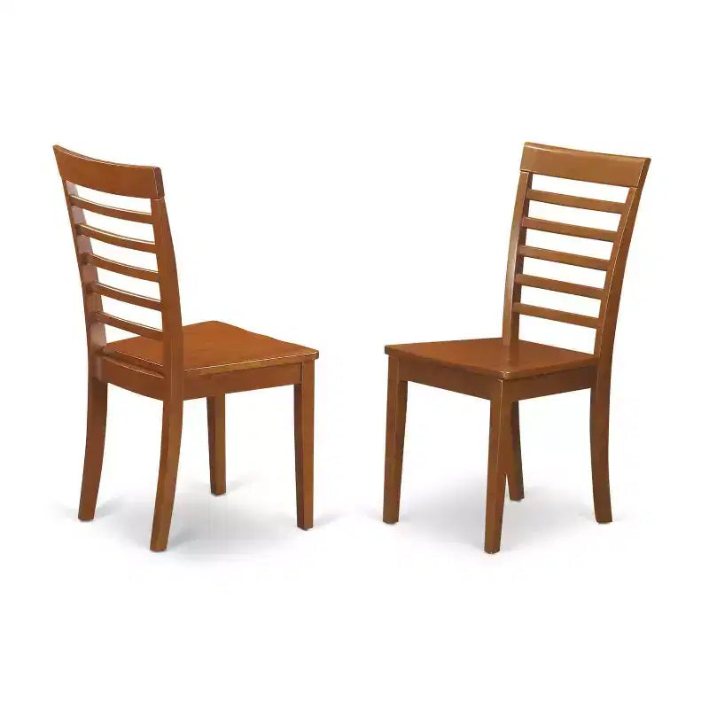 Tavolo da pranzo HomeStock 5 pezzi con piano in legno massello finitura marrone sella ovale con 4 sedie