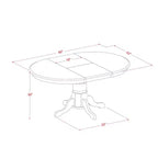 Tavolo da pranzo HomeStock 5 pezzi con piano in legno massello finitura marrone sella ovale con 4 sedie