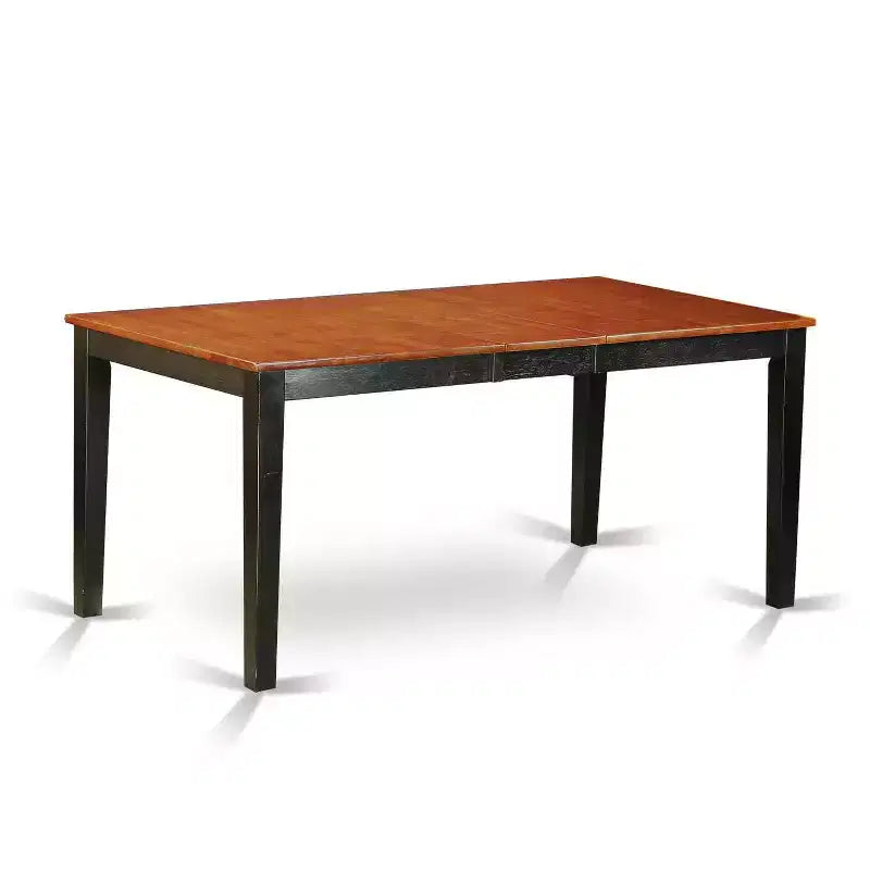 Tavolo da pranzo HomeStock 6 pezzi rettangolare con piano in legno massello finitura nera e ciliegio con 1 panca e 4 sedie