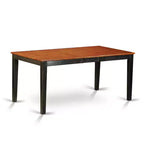 Tavolo da pranzo HomeStock 6 pezzi rettangolare con piano in legno massello finitura nera e ciliegio con 1 panca e 4 sedie