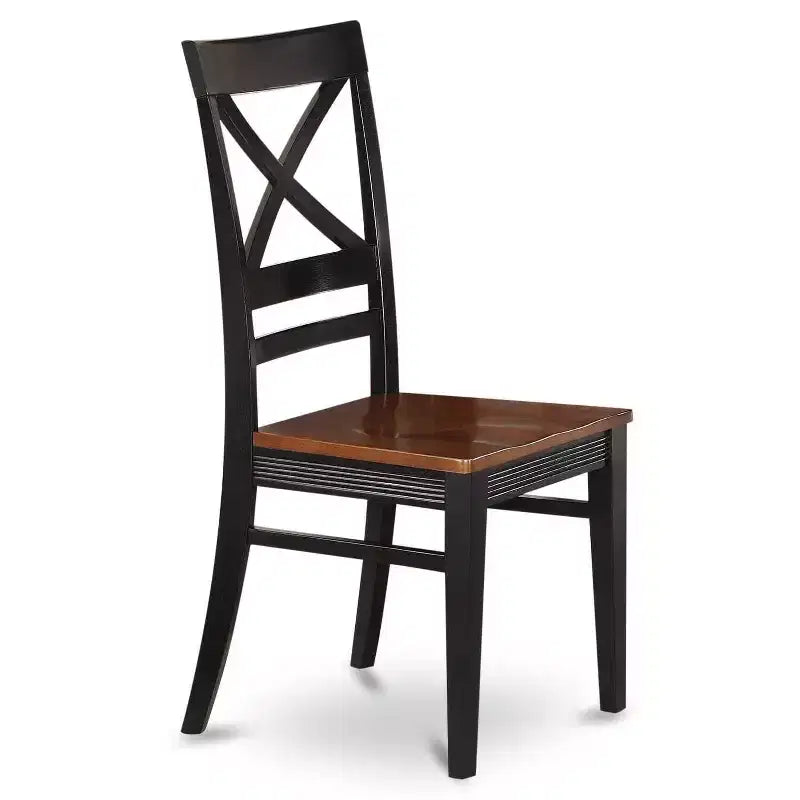 Tavolo da pranzo HomeStock 6 pezzi rettangolare con piano in legno massello finitura nera e ciliegio con 1 panca e 4 sedie