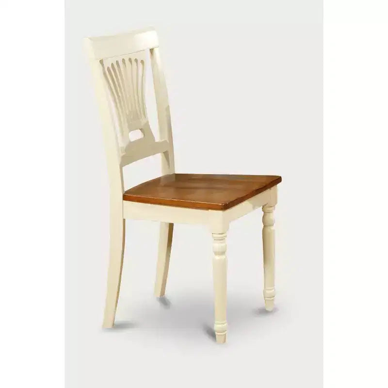 Tavolo da pranzo HomeStock in 7 pezzi con ripiano in legno massiccio finitura Panna e Ciliegio con 6 sedie