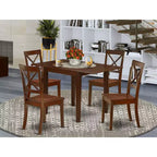 HomeStock Set da pranzo in 5 pezzi con ripiano in legno massello finitura mogano - Posti a sedere per 4 persone