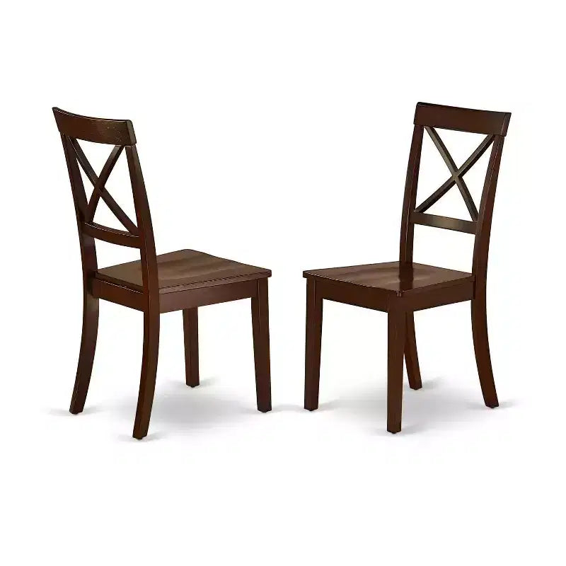 HomeStock Set da pranzo in 5 pezzi con ripiano in legno massello finitura mogano - Posti a sedere per 4 persone