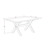 HomeStock Tavolo da Pranzo Rettangolare da 6 Pezzi in Legno Massello con Finitura Lino Bianco Spazzolato e 1 Panca, 4 Sedie