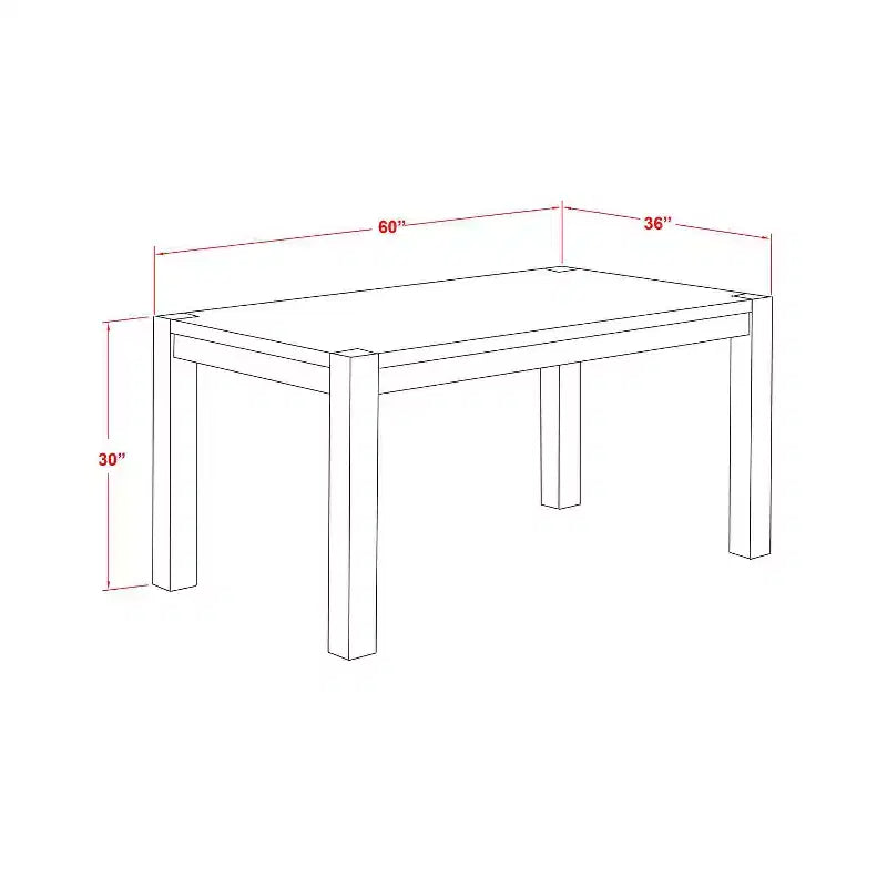 HomeStock Set tavolo da pranzo rettangolare a 7 pezzi in legno massello con finitura Jacobean anticata e 6 sedie Parson