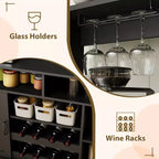 Mobile Cantinetta in MDF, Costruzione Robusta, Adatta a Soggiorni e Sale da Pranzo con Portabicchieri