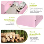 Karl Home Cassettiera Grande a 6 Cassetti per Camera da Letto e Cassettiera con Robusta Struttura in Legno Organizzatore per Armadio in Rosa