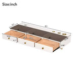 GO 47 Mensola sospesa con cassetto, tavolo da trucco multiuso a parete, scrivania a parete, tavolo sospeso per camera da letto, bagno, bianco e oro