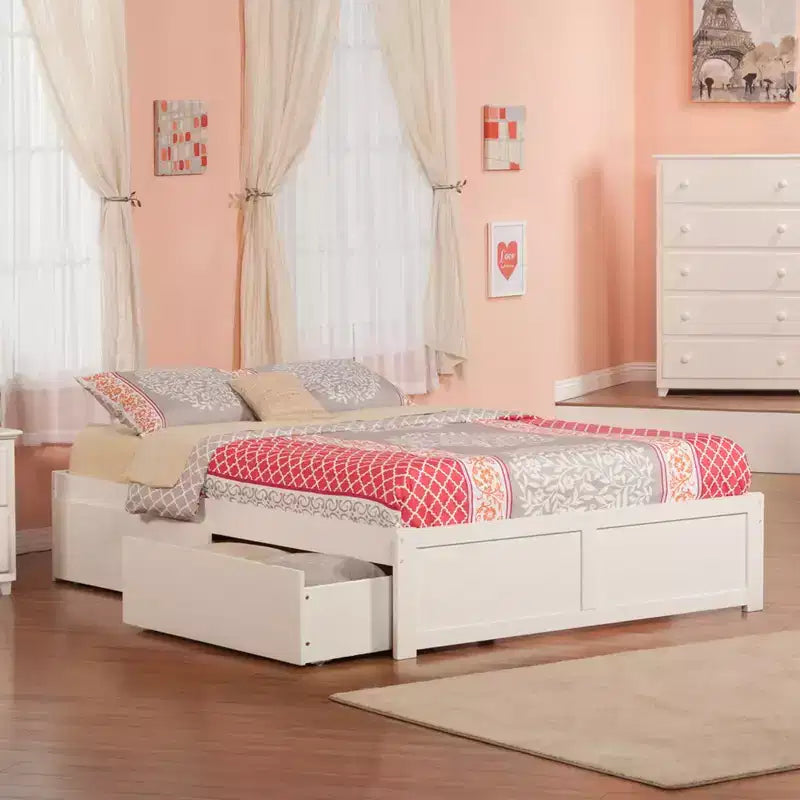 HomeStock Testata letto King Size autoportante bianca H 42 cm con telaio del letto