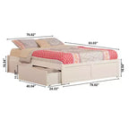 HomeStock Testata letto King Size autoportante bianca H 42 cm con telaio del letto