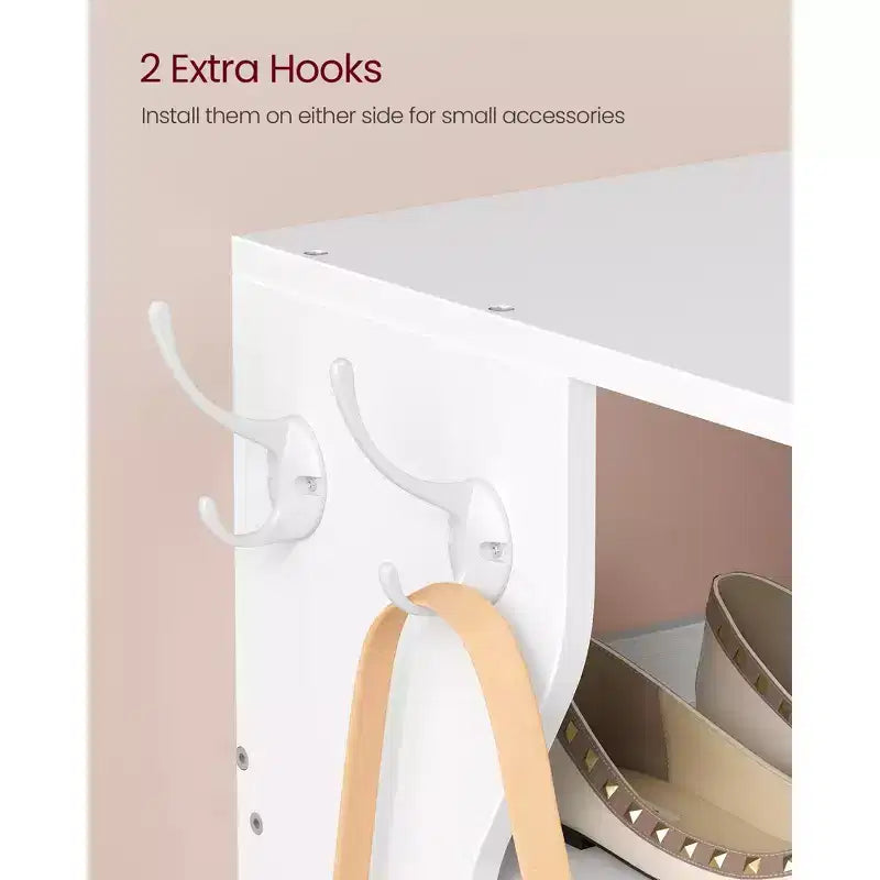 Scarpiera Verticale a 9 Livelli, Organizzatore di Scarpe Stretto con Ganci, Scarpiera da Angolo Sottile, per Ingresso, Camera da Letto, Bianco