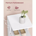 Scarpiera Verticale a 9 Livelli, Organizzatore di Scarpe Stretto con Ganci, Scarpiera da Angolo Sottile, per Ingresso, Camera da Letto, Bianco