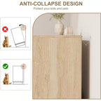COZONY Cassettiera Verticale Stretta a 5 Cassetti, in MDF e Truciolato con Design in Rattan Intrecciato, per Camera da Letto e Soggiorno