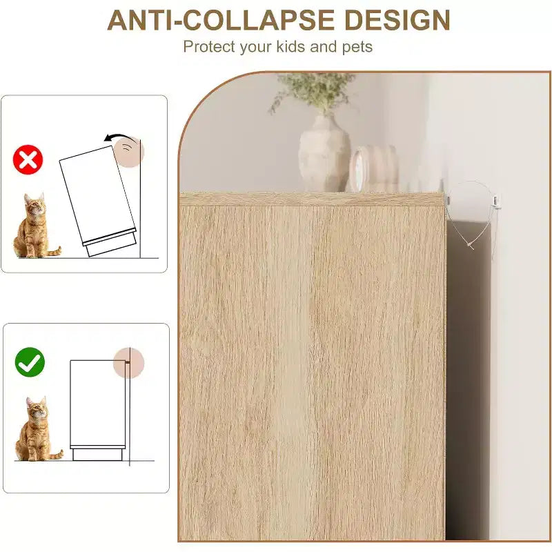 COZONY Cassettiera Verticale Stretta a 5 Cassetti, in MDF e Truciolato con Design in Rattan Intrecciato, per Camera da Letto e Soggiorno