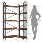 Scaffale angolare 72 Libreria a forma di L, Scaffali angolari Libreria industriale 5 ripiani a forma di L, Grandi librerie con design a perline
