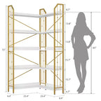 Scaffale angolare 72 Libreria a forma di L, Scaffali angolari Libreria industriale 5 ripiani a forma di L, Grandi librerie con design a perline
