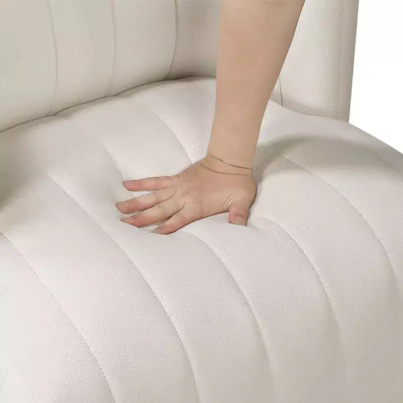 Okak Poltrona Girevole Accent di Lusso Moderna con Dettagli Trapuntati a Canali, Poltrona da Lettura Imbottita per Soggiorno, Camera da Letto, Ufficio