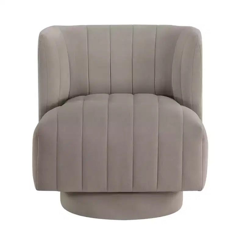 Okak Poltrona Girevole Accent di Lusso Moderna con Dettagli Trapuntati a Canali, Poltrona da Lettura Imbottita per Soggiorno, Camera da Letto, Ufficio